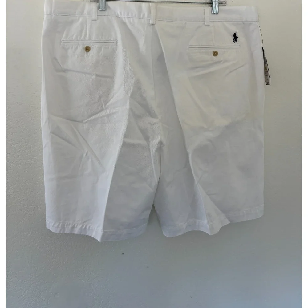 Polo Ralph Lauren Big Tyler Short 46 White Pleat Preppy Ivy Dadcore Resort *READ